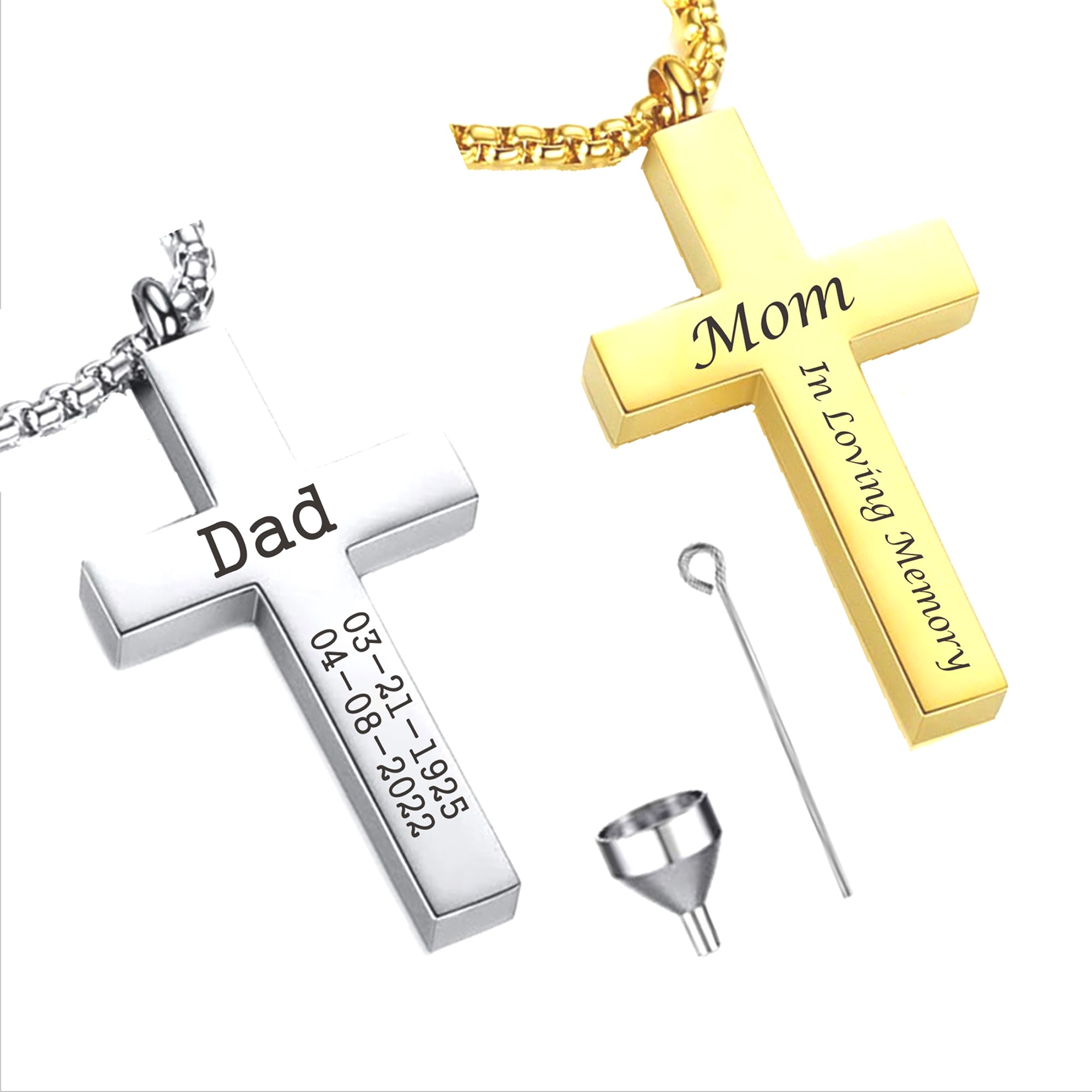 Wrapped Cross Cremation Jewelry