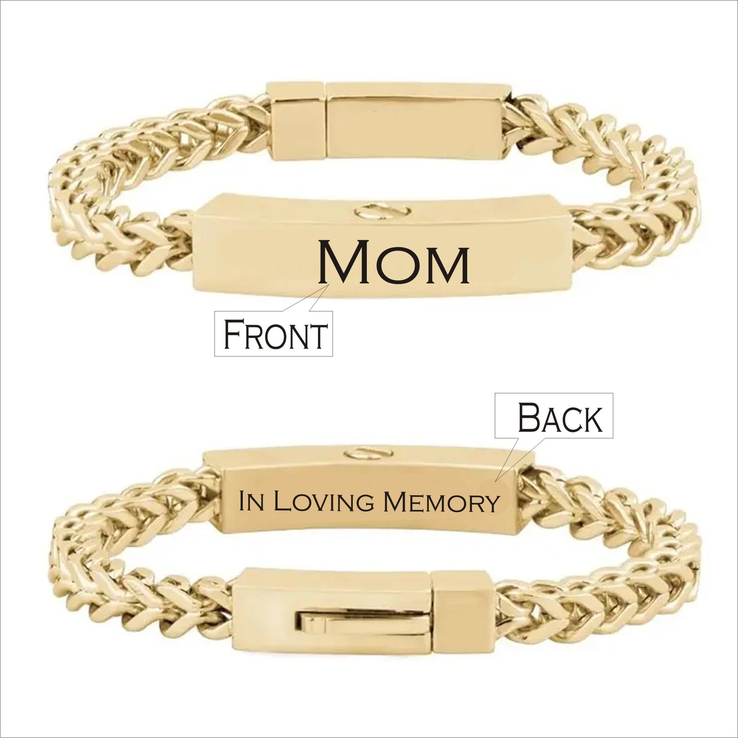 Personalized URN 18 K Gold Plated Stainless Steel Bracelet, Personalized Jewelry, URN for Human Ashes and Animal Ashes-Gift for Him, Her.