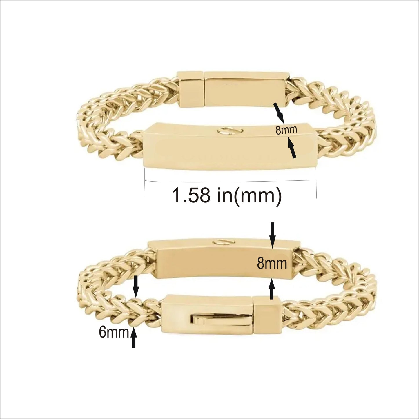 Personalized URN 18 K Gold Plated Stainless Steel Bracelet, Personalized Jewelry, URN for Human Ashes and Animal Ashes-Gift for Him, Her.